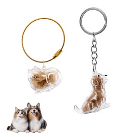 Cat Hair Keychain And Dog Hair Keychain, Pet Hair Storage Bottle Souvenirs, Cat Fur Keepsake, A Wonderful Gift to Commemorate And Remember