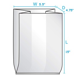 100 Count Bread Loaf Bags Food Storage Poly Bags (5.5x4.75x15, 15 Inches)