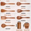 Mooues 9 Piece Natural Teak Wooden Spoon Set With Holder