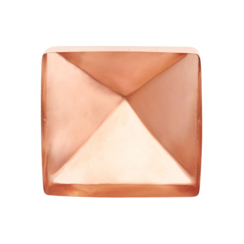 6x6 Hammered Copper Pyramid Post Caps (3-Pack) - Extended Lip