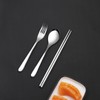 Titanium cutlery set, travel cutlery with box, including titanium fork,