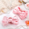 Yuxung 4 Count Large Pink Bow Claw Clips for Girls
