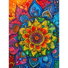 Cross & Glory Day of The Dead Collection | Rainbow Mandala Mirage - 1000 Piece Jigsaw Puzzle for Adults | Mesmerizing Colorful Design | Premium Quality | 20x27 Inches | Perfect for Family Fun