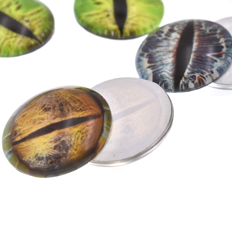 10 Pairs 16mm Glow in The Dark Glass Dinosaur Eyes