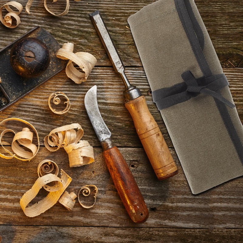 Angoily Chisel Tool Bag Canvas Tool Roll Bag, Roll up