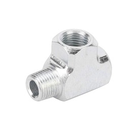 Qiilu 1/8 inch NPT Street Tee T-Connector, 3-Way Oil Water Sensor Pressure Gauge Made of Aluminium Alloy and Adapter T-type T-Pipe Connector M10 x 1 Y Adapter