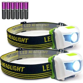 Bright Eyes - 2-Pack Cree LED Headlamp (White and Red Lights) - Adjustable Running, Reading, Camping, Outdoor or Indoor Flashlight Headlights