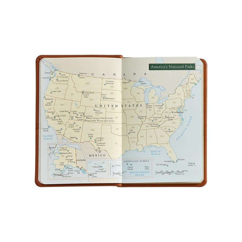 Graphic Image U.S. National Parks Guide & Journal, Genuine Leather,
