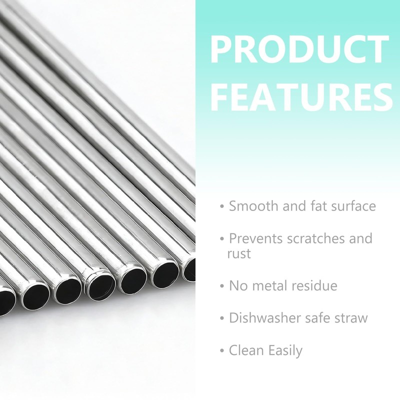 Stainless Steel Metal Straws Drinking - 8 Pcs Reusable Straws