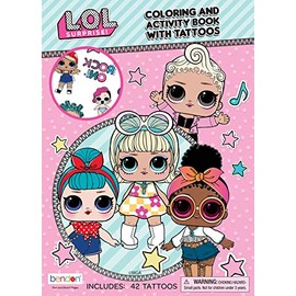 L.O.L. Surprise! 48-Page Color & Activity Book with Temporary Tattoos for Kids 45656 Bendon