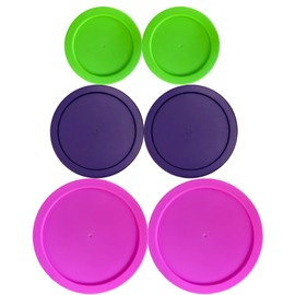 Klare Ware 1, 2 & 4 Cup Replacement Lids/Covers for Pyrex, Anchor Hocking & KlareWare Storage Bowls *Lids Only - Glass Container Not Included* (6 Pack *Two of Each Size*, Spring Green, Purple, Pink)