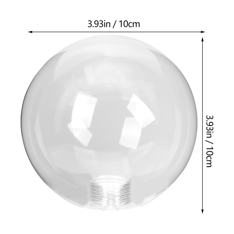 HOMSFOU Clear Glass Globe - 100mm Ball Lamp Shade Replacement