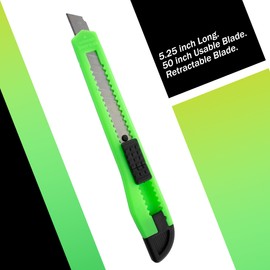 5x Bulk Small Neon Green Utility Knife Box Cutters Snap Off Blade 9MM Blade