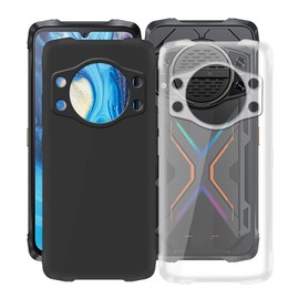 for Cubot Kingkong Power 3 Case, KJYFOANI Black + Clear Shockproof Bumper Sleeves, 360° Drop Protection Shell Full Body Ultra-Thin Soft Silicone Cover for Cubot Kingkong Power 3 (6.72") - [2 Pack]