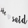 He Asked She Said Yes Banner, Black Glitter Bunting Sign