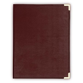 Samsill Samsill Classic Collection Business Portfolio - Executive Padfolio for Resume & Document Organizer - 8.5 by 11-Inch Legal Pad, Faux Leather with Brass Corners (Burgundy)