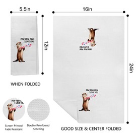 EKGJW Otter Gifts Kitchen Towels, I Love You Gifts for Him Her, 16x24 Inch, Polyester