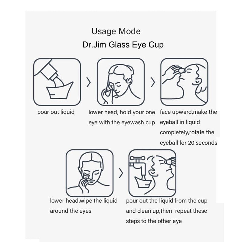 Dr.Jim Glass Eye Wash Cup for Eye Rinse,Cleansing with Storage