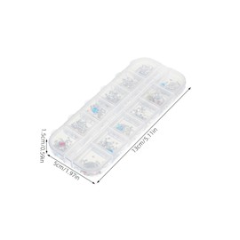 TEHAUX Nail Art Rhinestones 6 Pack 12 Grids Mixed Style DIY Manicure Accessories Shiny Nail Tips Decorations