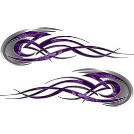 Weston Ink Tribal Flames Motorcycle Tank Decal Kit in Purple Camouflage