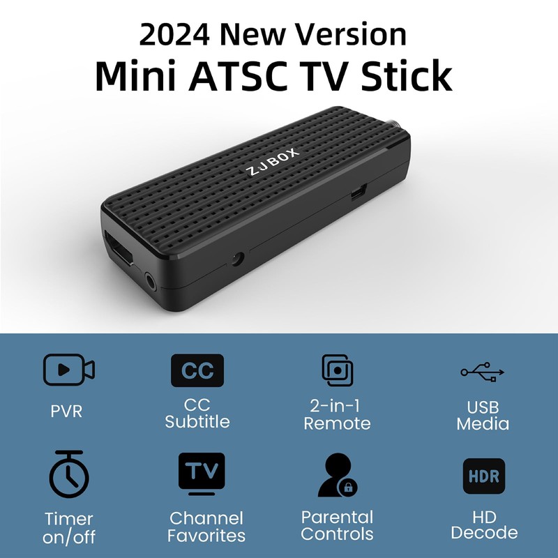 ZJBOX Digital Converter Box for TV,1080P ATSC tv Tuner Box