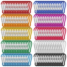 Yaocom 500 Pcs 2" Spring Snap Hooks Bulk Small Aluminum Alloy Clip Keychain Spring Snap Hook for Hanging Camping Hiking Traveling Fishing Outdoor (Multicolor)