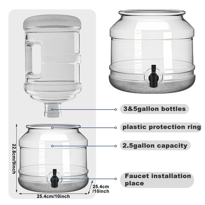 GlikCeil 5 Gallon Water Jug Dispenser Base with Spout for