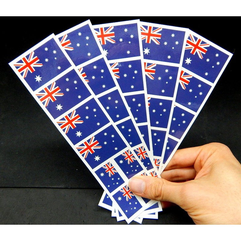40 Removable Stickers: Australia Flag, Australian Party Favors, Decals