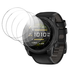 4 Pack Screen Protector for Garmin tactix 8 51mm, 9H Hardness Tempered Glass for Garmin tactix 8 51mm, 2.5D Round Edge,Anti-Scratch, Bubble Free, HD Clarity