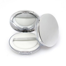 DIY Mesh Powder Dispensing Container - Mini Empty Compact Case with Mesh Net Empty Case Silver 2ea