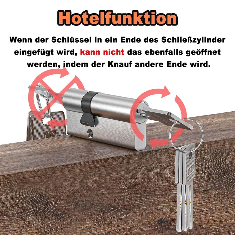 MANICAF Profile Cylinder 25/45, Locking Cylinder, Euro Cylinder Lock, Locking