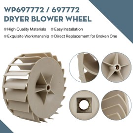 New WP697772 697772 Dryer Blower Wheel Replacement for Whirlpool Maytag Kenmore AP6010627 PS11743811 687613 PS384381 W10211915 W10874014