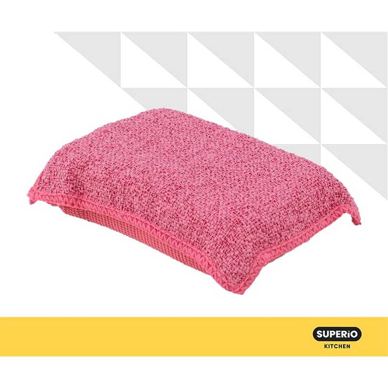 Miracle Microfiber Scrubbing Sponge, Red Extra Scrubbing Power Sponge for