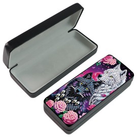DCIDBEI Diamond Painting Glasses Case Sunglasses Glasses Container Diamond Painting Pictures Storage Box Sunglasses Organiser Glasses Storage Holder Eye Container Wolves