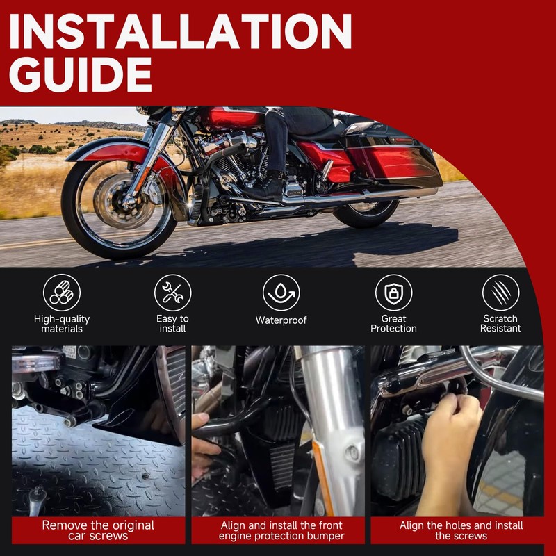 DREAMIZER Engine Guard Front Crash Bars Flat-Out Bar Compatible with