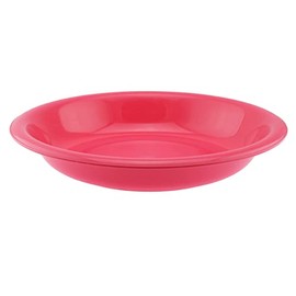 YBM HOME Unbreakable Round Deep Plastic Plate 15-Ounce | Microwavable, Dishwasher Safe, BPA-Free Pack of 3-Pink, 33-1166-pink