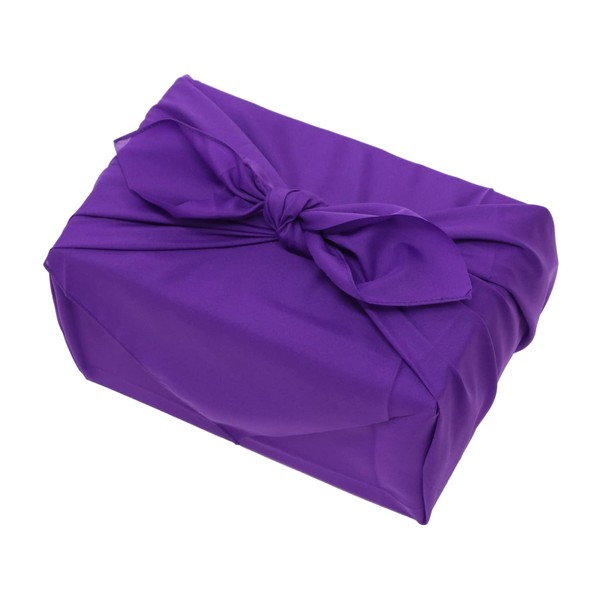 Plain Large Furoshiki 3 Width Polyester, Made in Japan, Purple, 39.4 x 39.4 inches (100 x 100 cm)