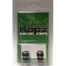 KUSTOM KAPZ BLACK HEX BILLET VALVE CAP tire wheel truck custom stem bike dirt