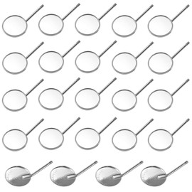 24 Pcs Dental Oral Scope Lens, Stainless Steel Dental Oral Scope Lens, Dental Mouth Mirror (#4)