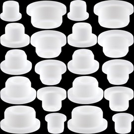 Alpinleux 20 Pcs Bathtub Jet Covers, White Silicone Pipe Tube Inserts, Waterproof Hole Cover Plugs, Tube Plug for Bathtub Hole (5 Sizes)