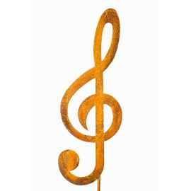 Blümelhuber Small Treble Clef Garden Stake - Rust Decorative Figure for the Garden, Balcony or as a Decoration in Front Door