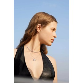 Ania Haie Point Stud Ear Jackets Rhodium-Plated Sterling Silver