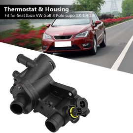 KIMISS Cooling Water Outlet Thermostat for Car Engine Coolant Thermostat + Housing for 1.0 1.4 1.6 032121111N