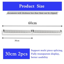 2 Pcs Ticket Holder, Receipt Holder for Restaurant, Tab Grabber Restaurant with Double-Sided, No Drill Restaurant Order Ticket Holder(30cm, 2p)