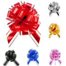 sxvblly 6 PCS Large Pull Bows 6 Inch 6 Color Bows for Gift Wrapping Wedding Basket Birthday Party Gift Boxes and Flower Decorations