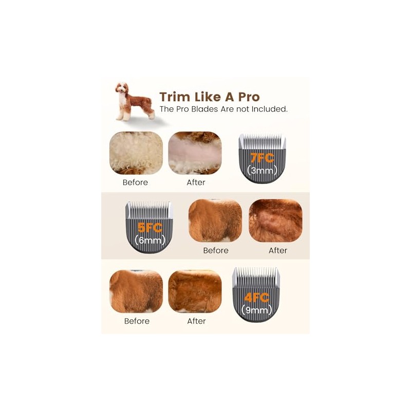 oneisall Replacement Blades for DTJ-001 Silver Dog Clippers, 4FC