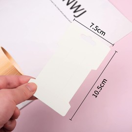 Miaija 200Pieces Hairpin Card Display Card Rectangle White Jewelry Hair Decorative Accessories for Storing Packing Card
