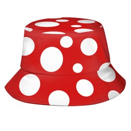 Bucket Hat Mushroom Dots Fisherman Hat Travel Beach Sun Hat Outdoor Cap for Men Women Adults