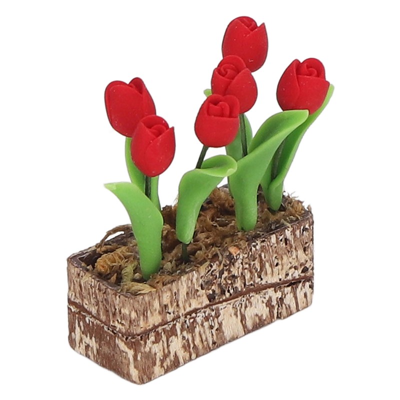 Artificial Tulips Flower Ornament 1:12 Doll House Garden Decor Simulated