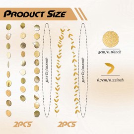 Exquisite Bridal Shower and Party Decor – Gold Leaf Fall Garland, Ideal for Weddings, Engagements, Birthdays, and Pop Star Theme Parties – 4 Packs (Each 13 feet/4 Meters Long)